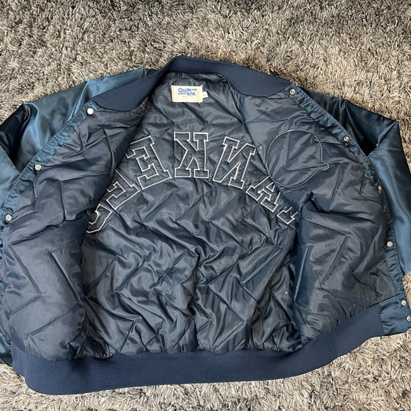 Vintage Rare New York Yankees Chalkline Satin Jacket XL MLB 90s Spellout - Picture 4 of 10